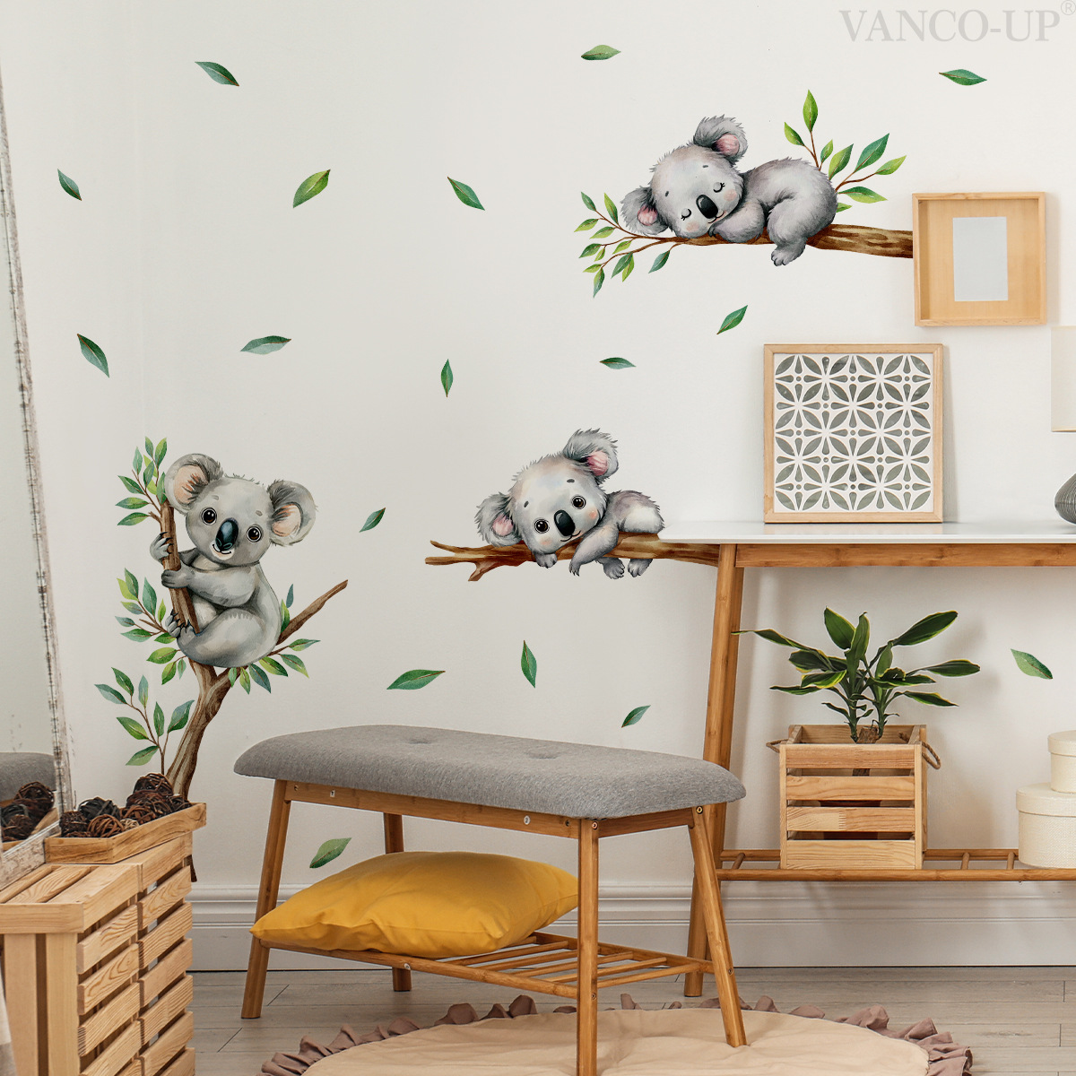 Cartoon Koala Climbing Tree Br - Vinyl Floor Plank ulasan dan harga