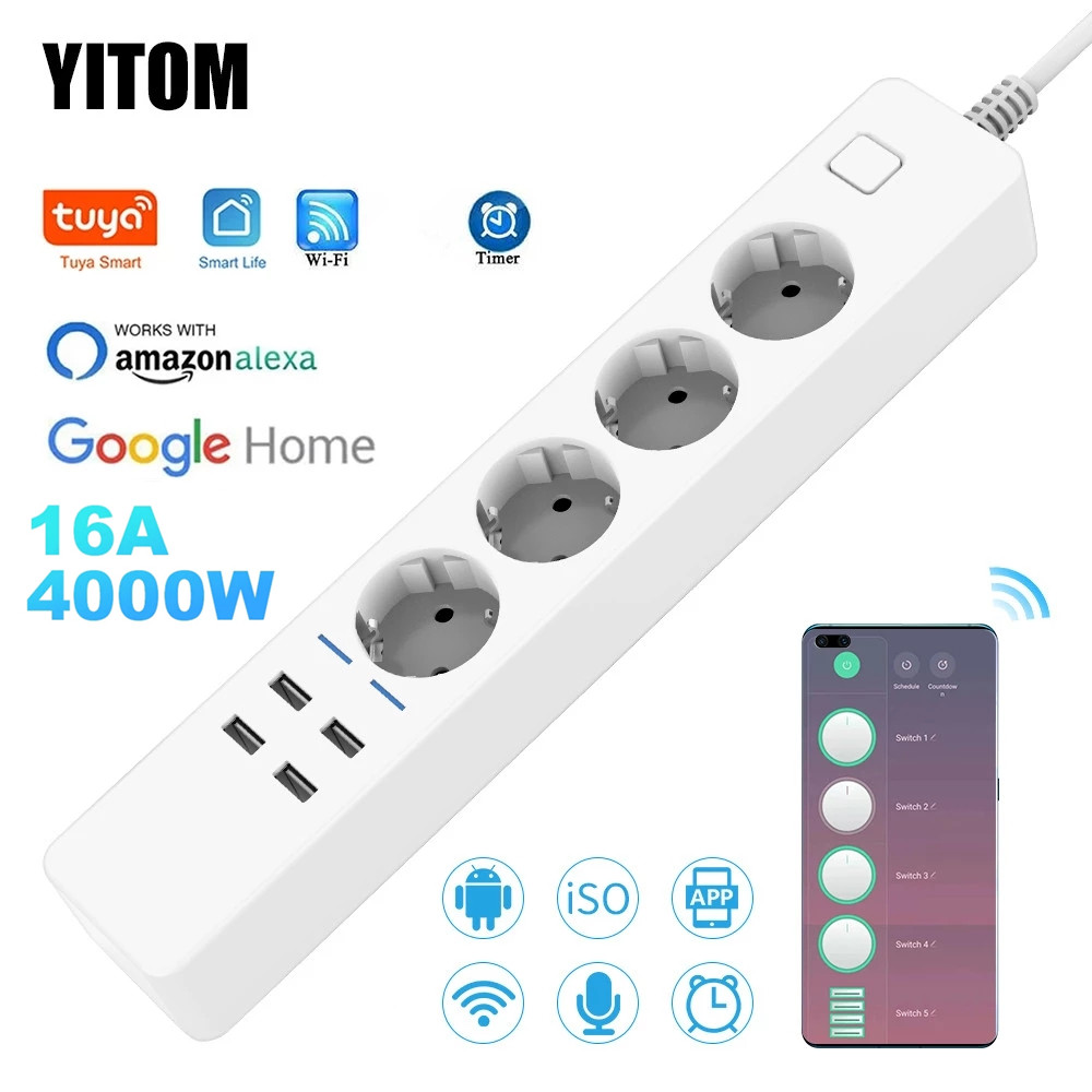 Smart Power Strip Wifi 4 EU Ou - Home Improvement Outlet ulasan dan harga