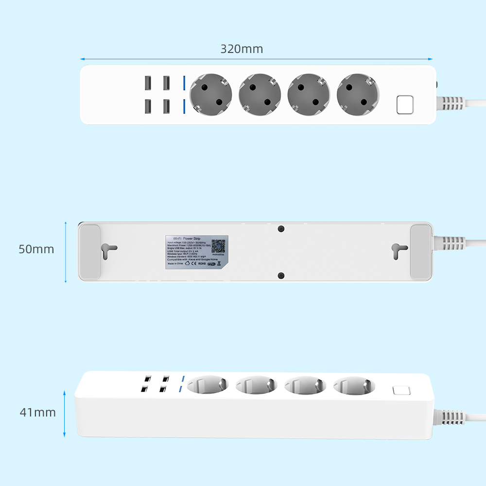 Smart Power Strip Wifi 4 EU Ou - Home Improvement Outlet ulasan dan harga